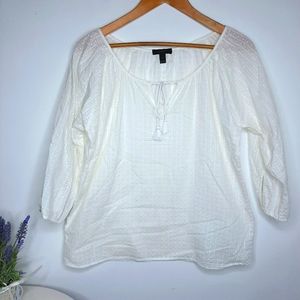 J Crew White Cotton Summer Blouse size S